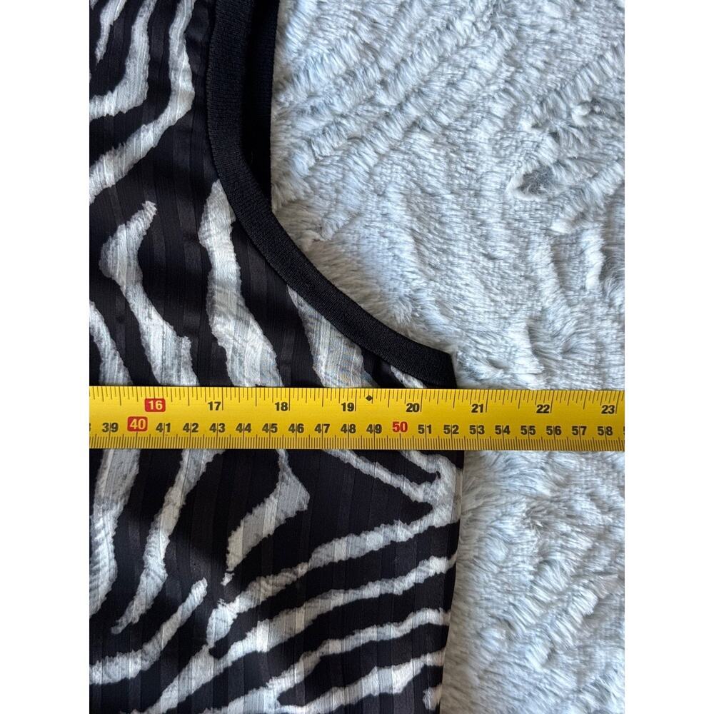 Jones New York Collection Woman Top 0X Plus Size Black Zebra Sleeveless Career - Picture 6 of 6